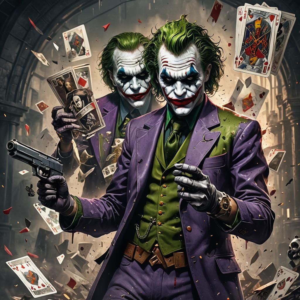 Epic Joker Card and Gun Matte Painting