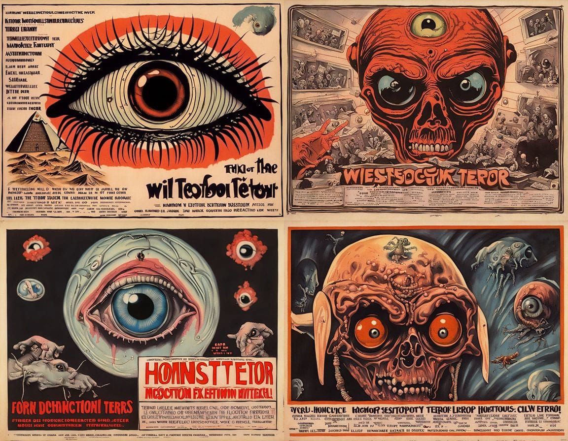 Surreal 1970s Horror Poster: Egyptian Romance Turns to Grote...
