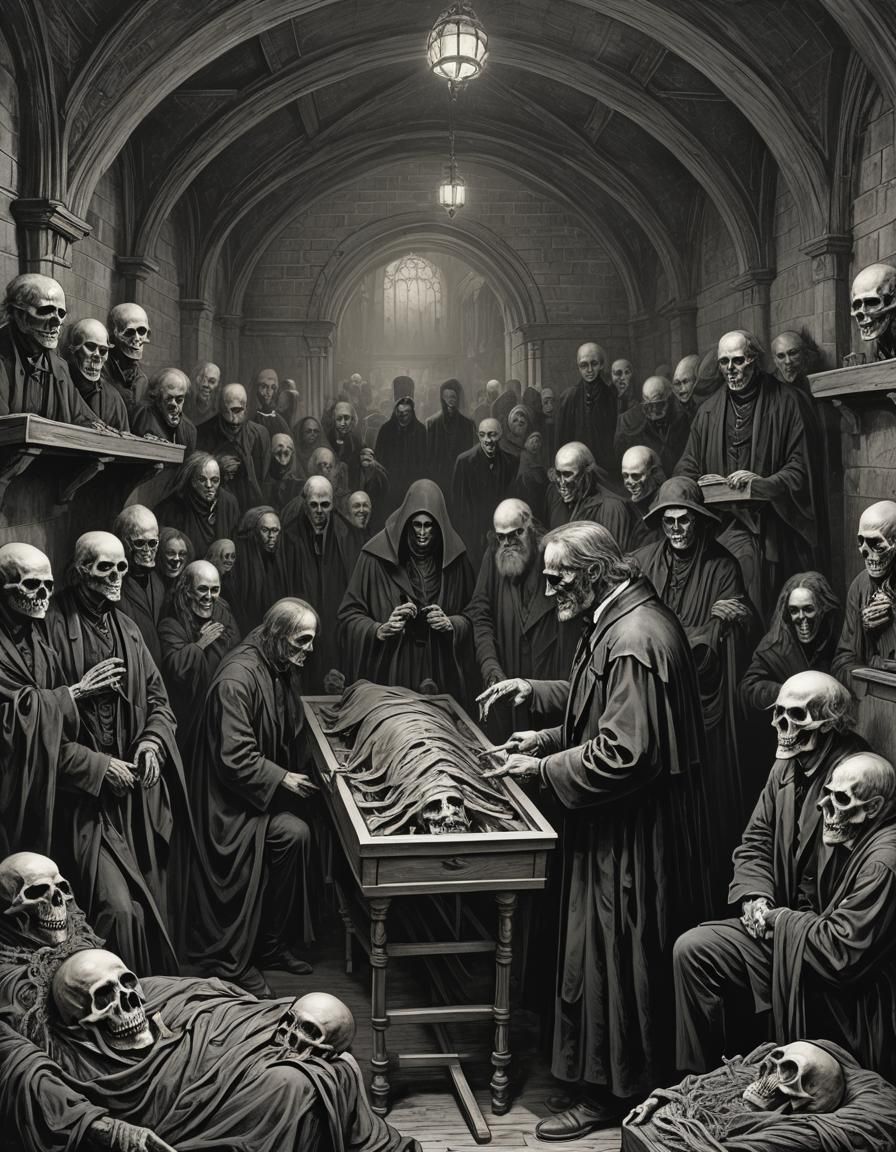 Gothic Horror: Victorian Morgue Funeral Scene