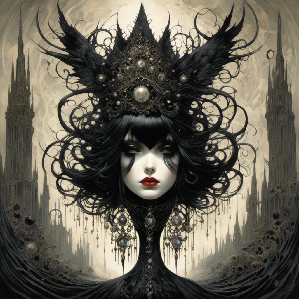 Goth Punk Girl Crystal in Hell