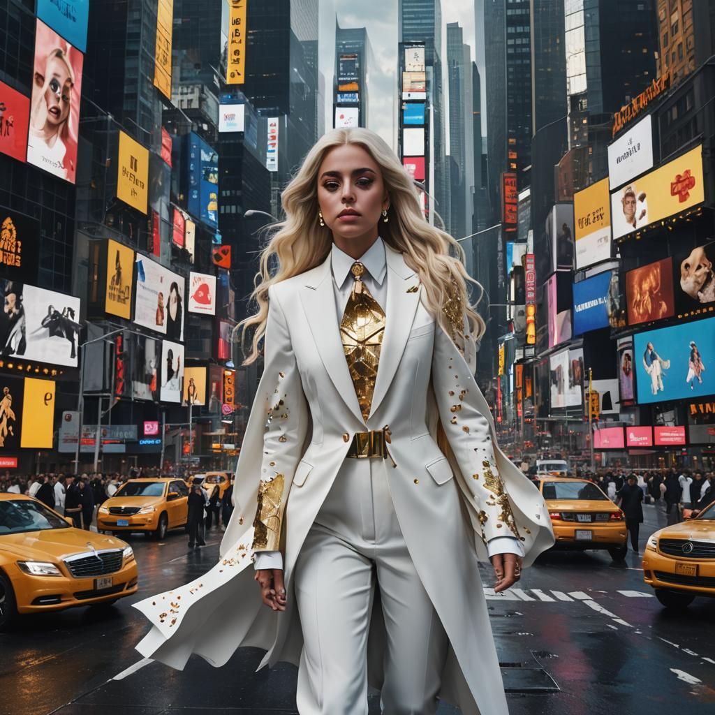 Times Square, Golden Watch, and Lady Gaga