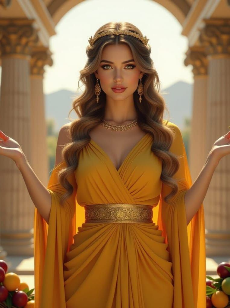 Euporie: Goddess of Abundance in Greek Temple