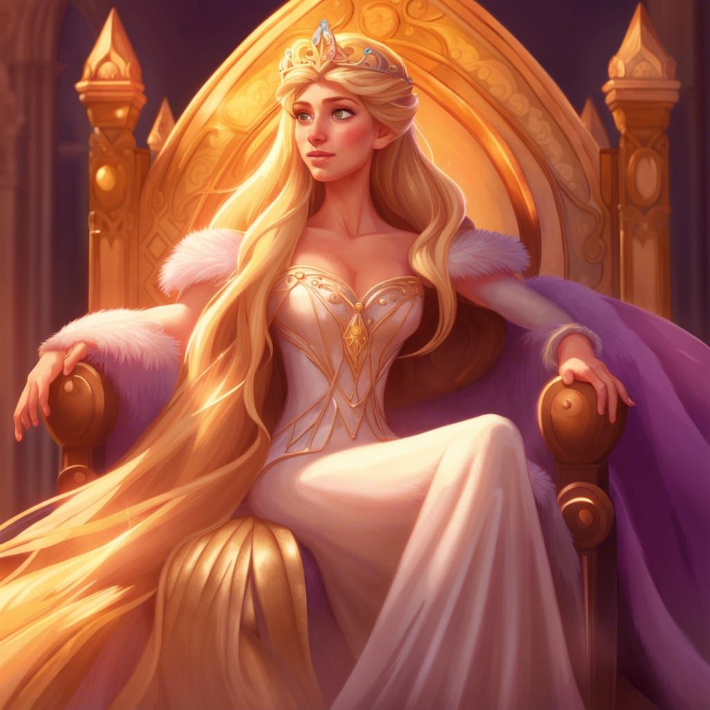 Sun Goddess Rapunzel Art Nouveau Portrait