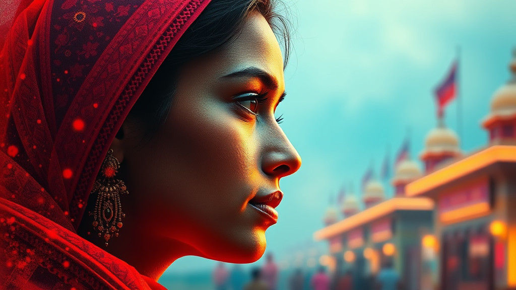 Vibrant Portrait Inspired by Prayagraj, in Splash Art Style