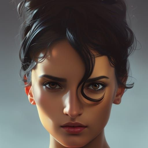 Portrait of a Greek Woman in Digital Art Style