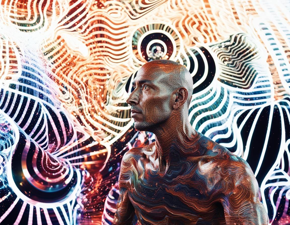 Radiating Gravity Visualized as 3D Rendered Deepfake