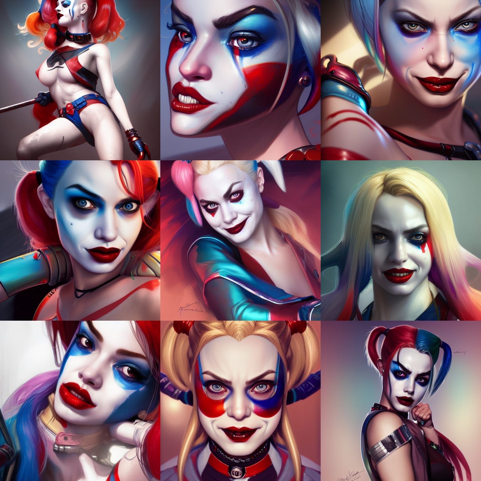 Harley Quinn Portrait: 8K Resolution Concept Art