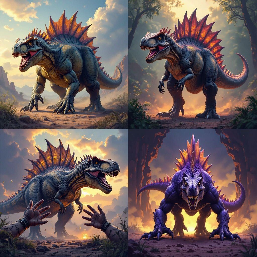 Spinosaurus & T-Rex Hybrid Phone Wallpaper