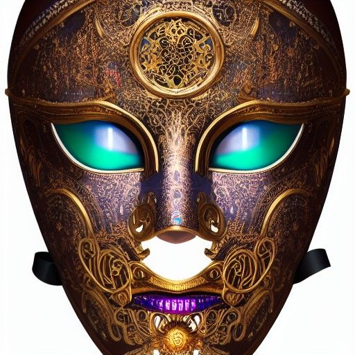 Steampunk Venetian Mask with Aurora Glow