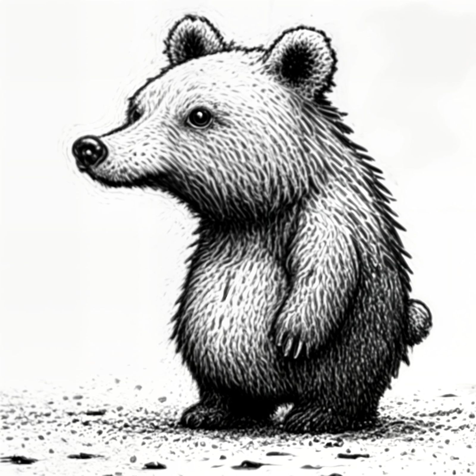 Detailed Drawing of an Obese Kodiak Bear