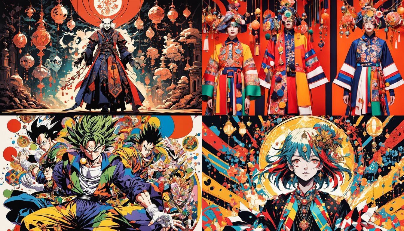 Vibrant Jester Manga Character in Whimsical Attire