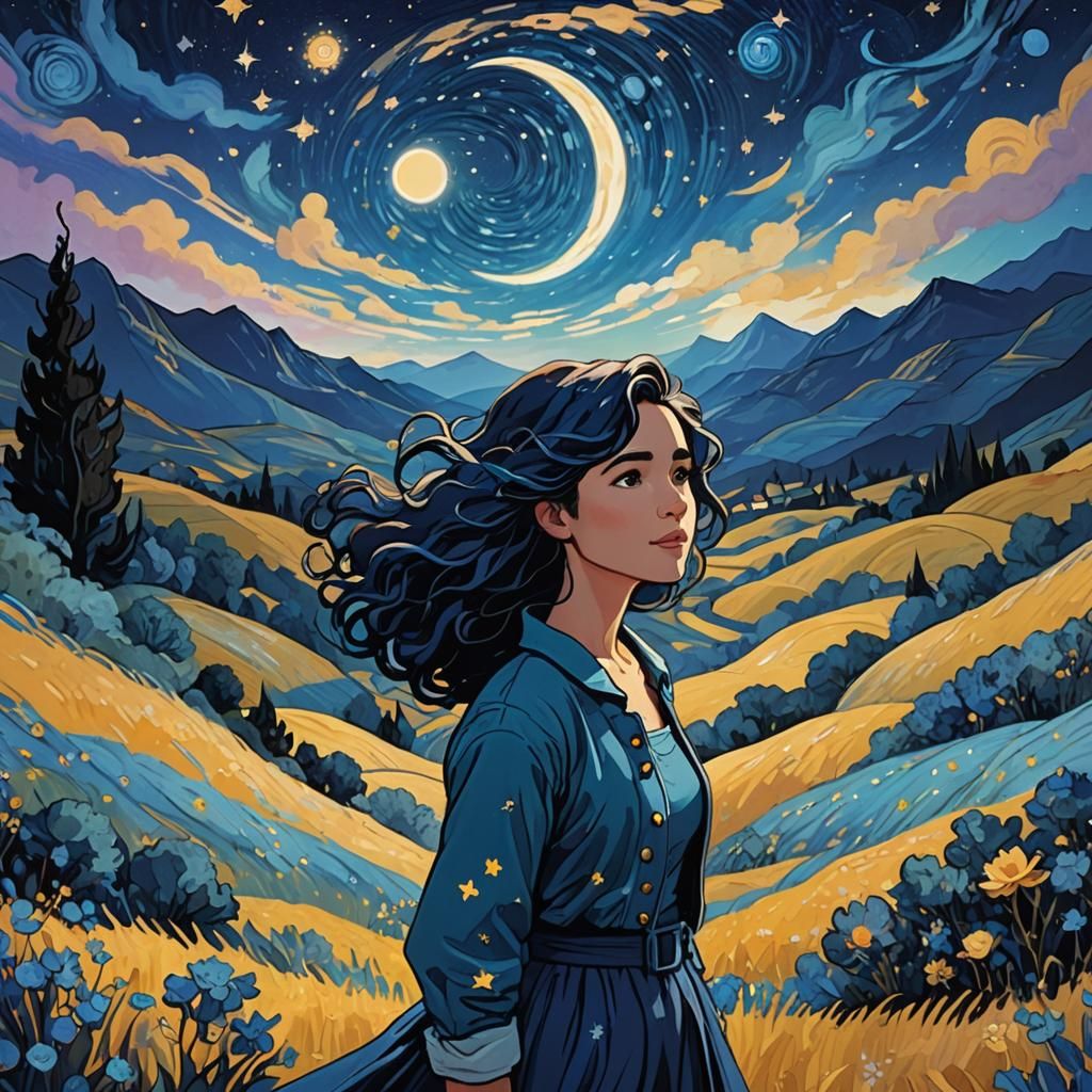 Dreamlike Animation Inspired by Starry Night