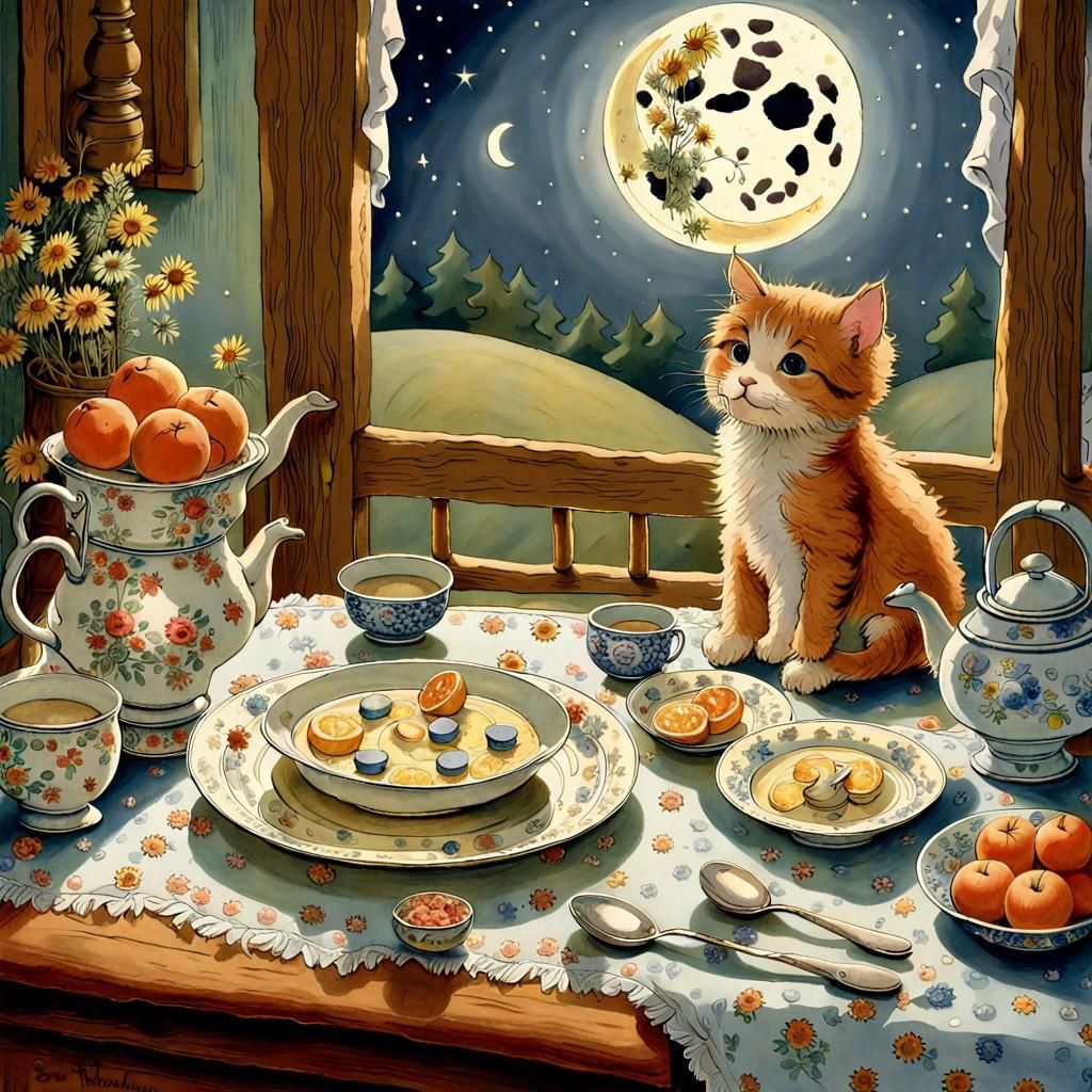 Rainbow Nursery Rhyme Illustration in Pastel Colors