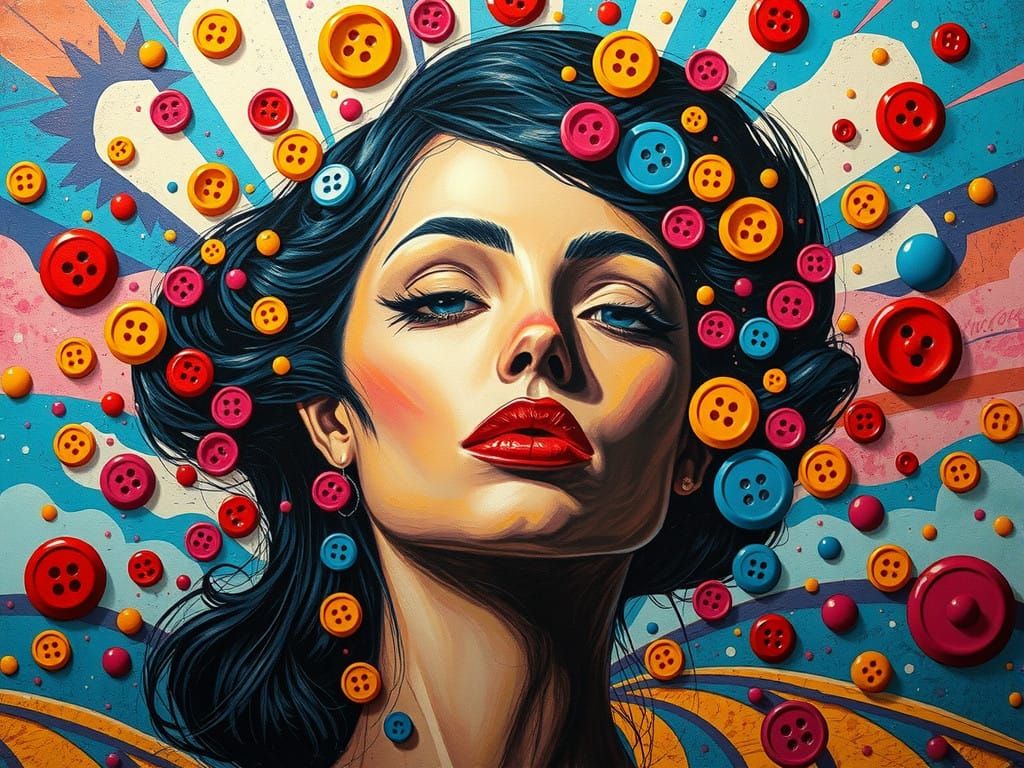 Surreal Pop Art Fusion in Neon Bright Colors