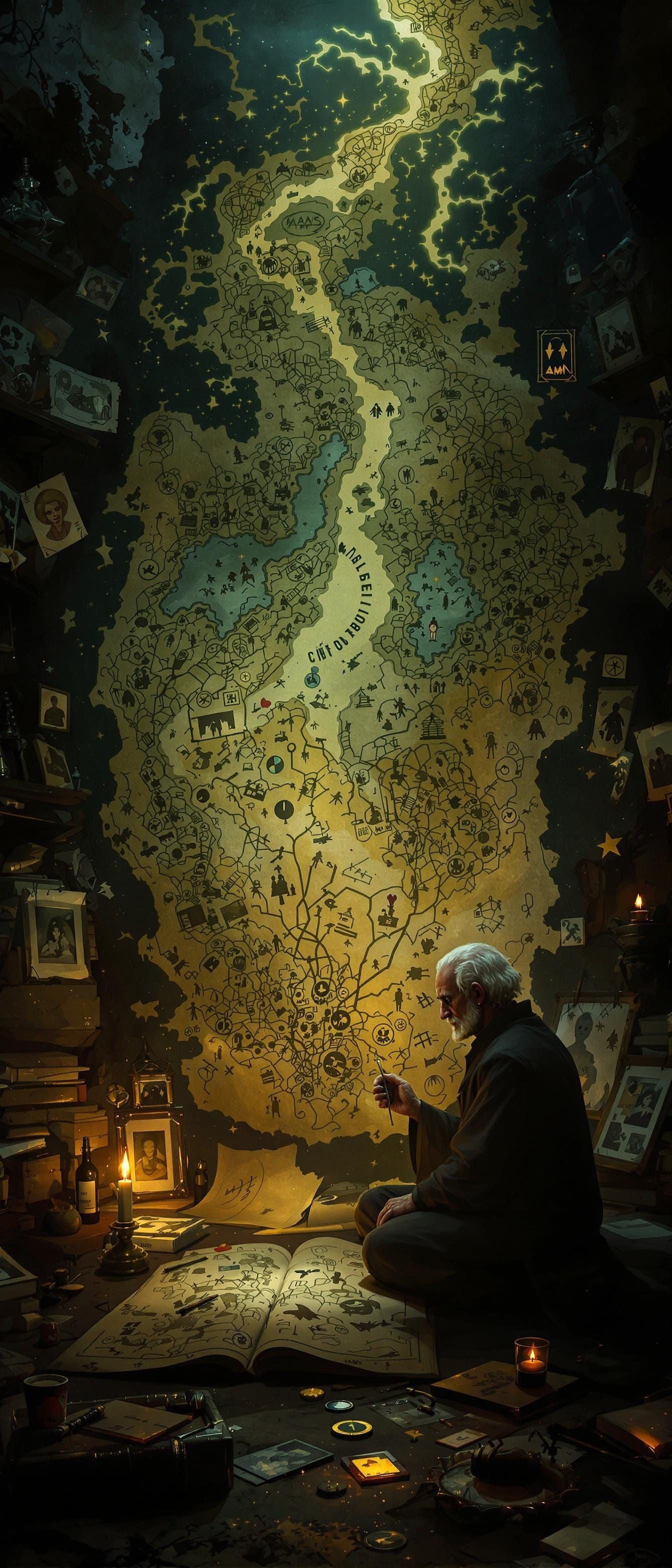 The Cartographer of Memories in Mystical Chamber