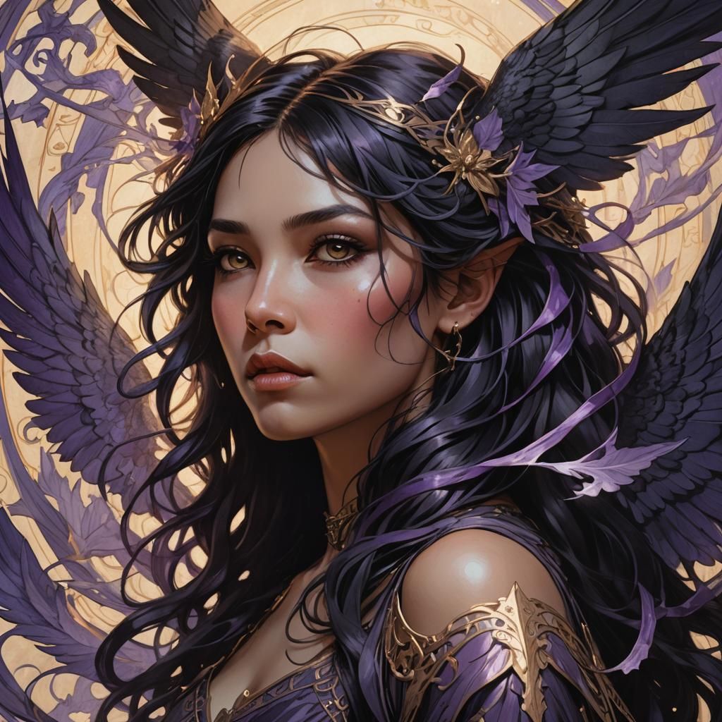 Ethereal Dark Fantasy Woman Portrait as Digital Art