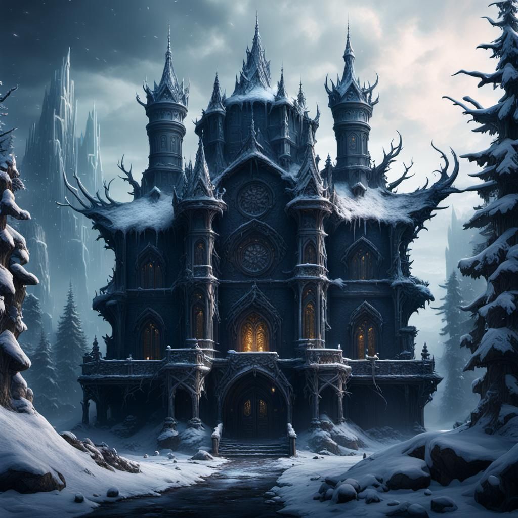 Fantastical Evil Snowstorm in Detailed Matte Painting
