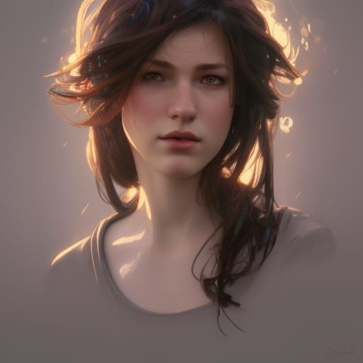 Detailed Portrait in Art Nouveau Style