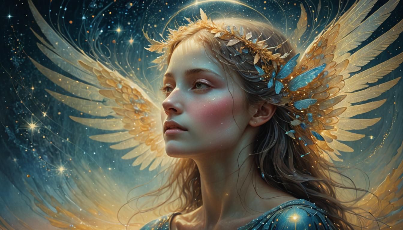 Ethereal Being of Light in Surreal Portrait