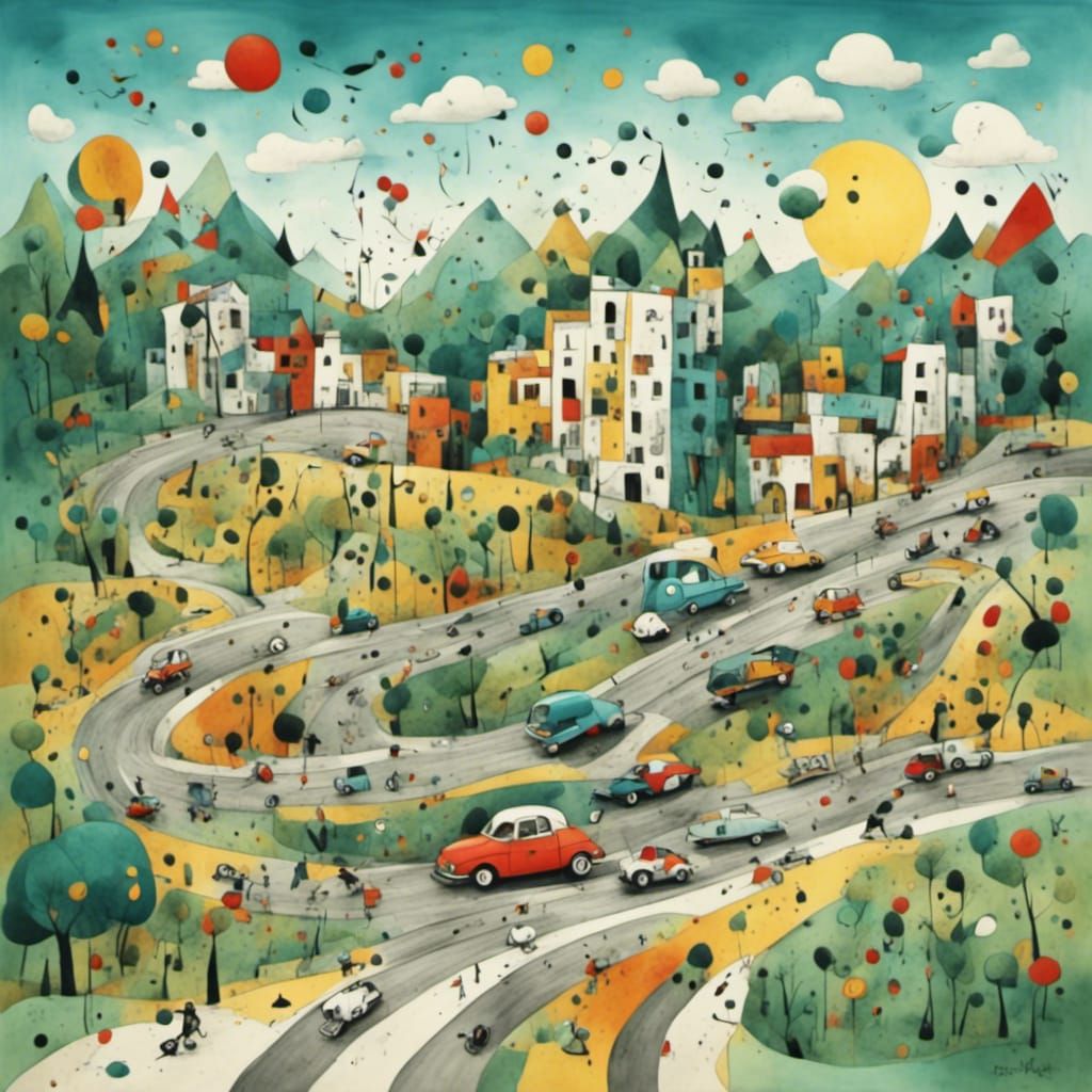 Abstract Dancing Figure in Modern Art Style