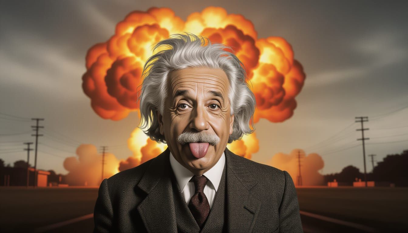 Einstein's Atomic Expression: A Photorealistic Portrait