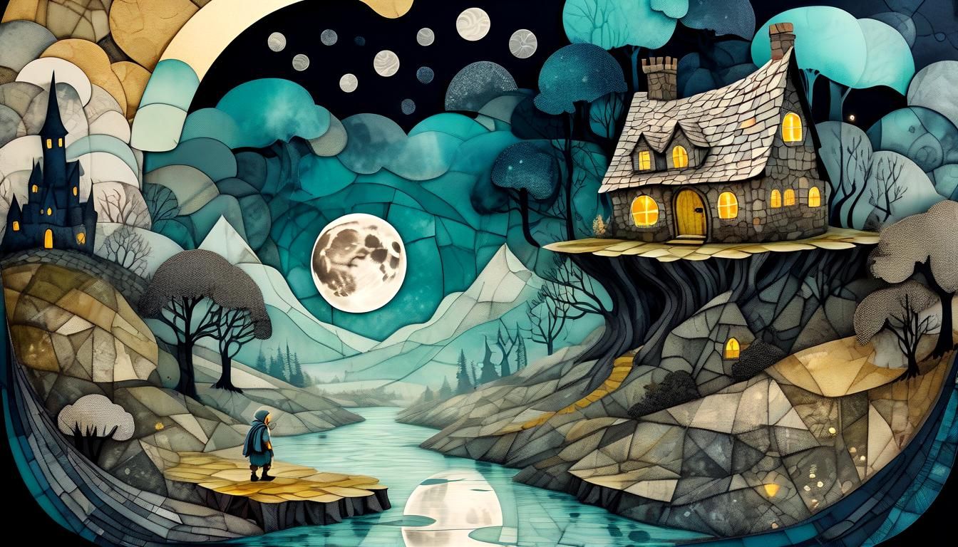 Mystical Kingdom: Elves and Wizards in Dreamy Landscape