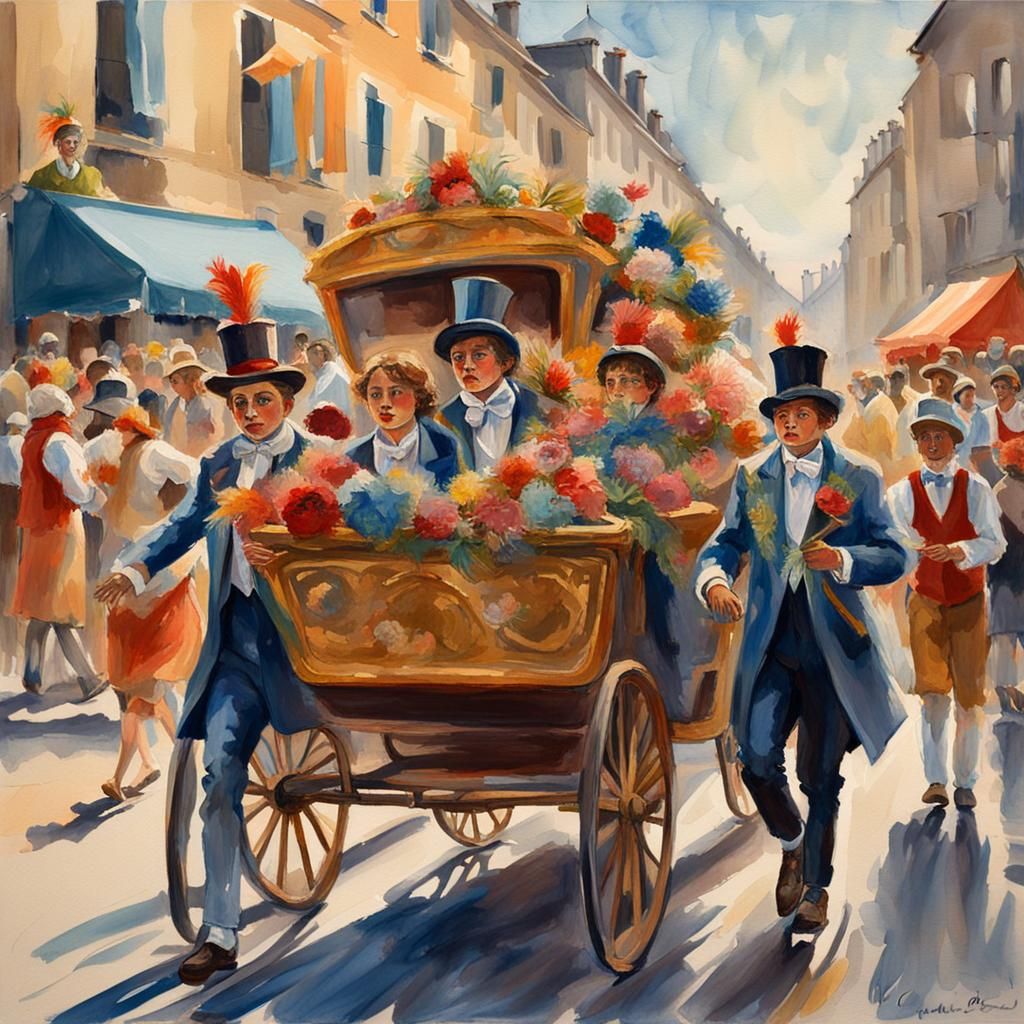 Carnival Street Parade with Gouache Style