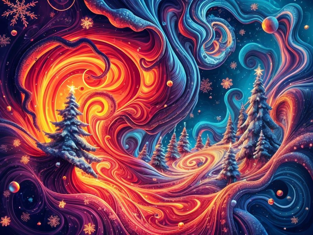 Abstract Christmas Wonderland Fractal Art