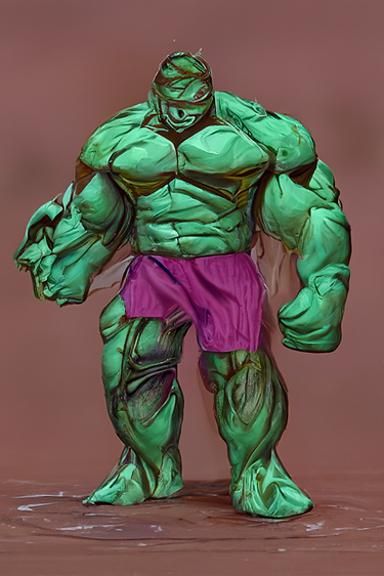 Photorealistic Hulk Render in Hyperrealism Style