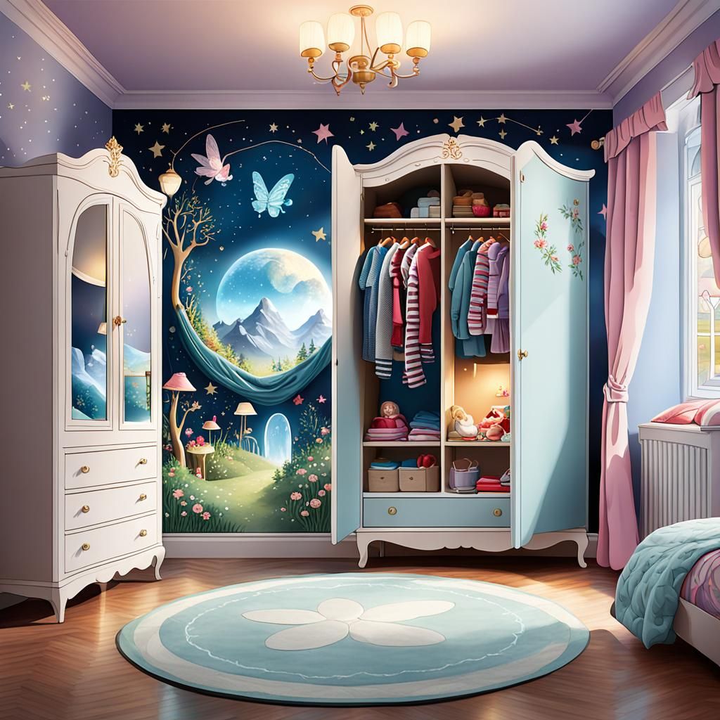 Magical Wardrobe Portal in Child's Bedroom