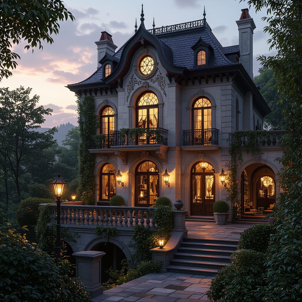 Elegant Elven Townhouse in a Realistic Fantasy Style