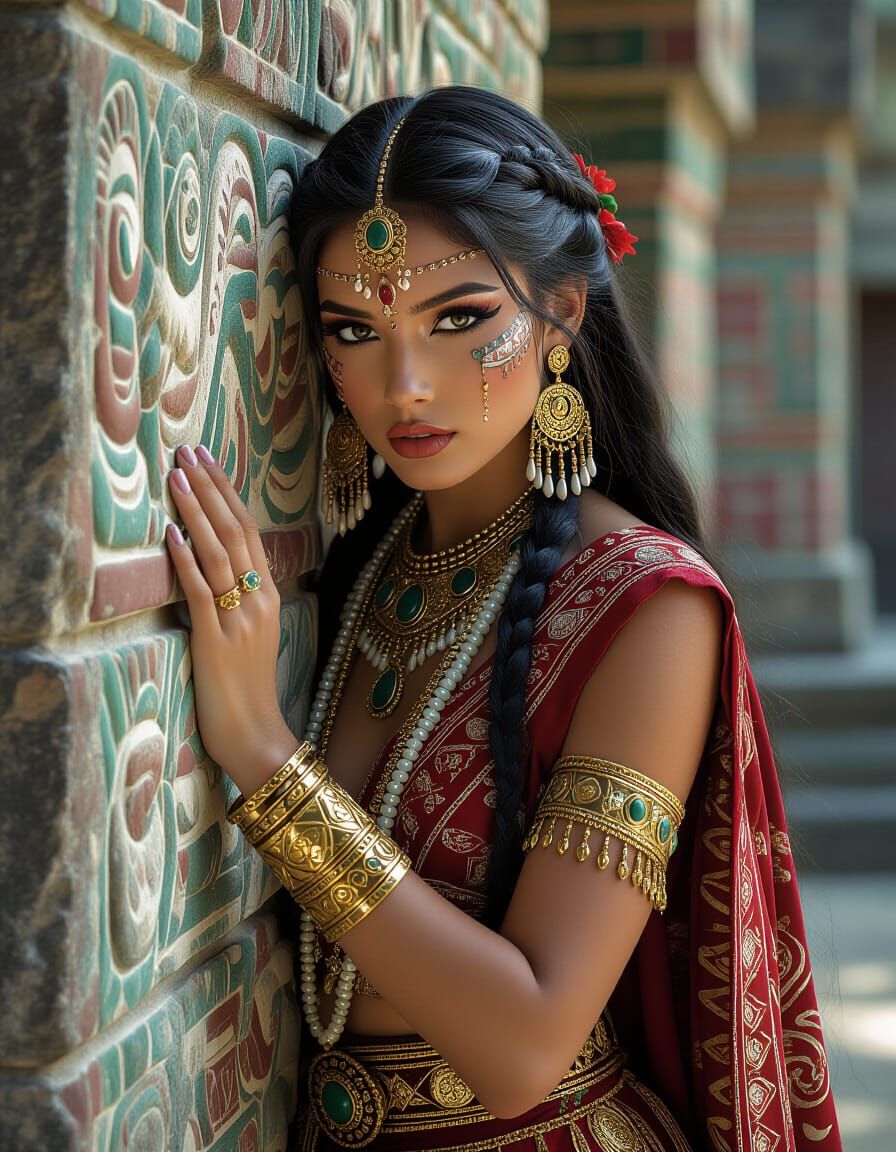 Ancient Indigenous Princess in Dark Fantasy Style