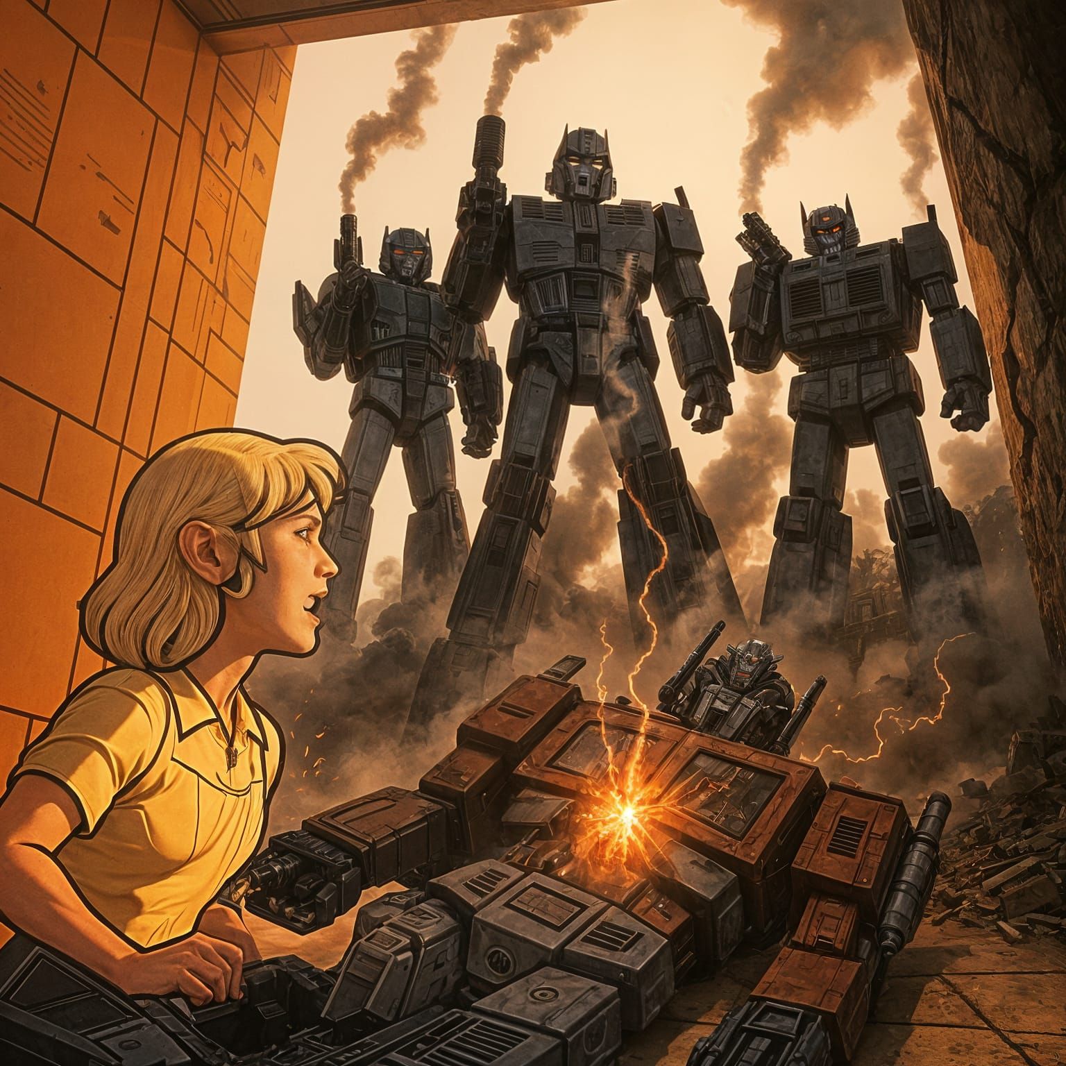 Decepticons Triumphant at Autobot Headquarters