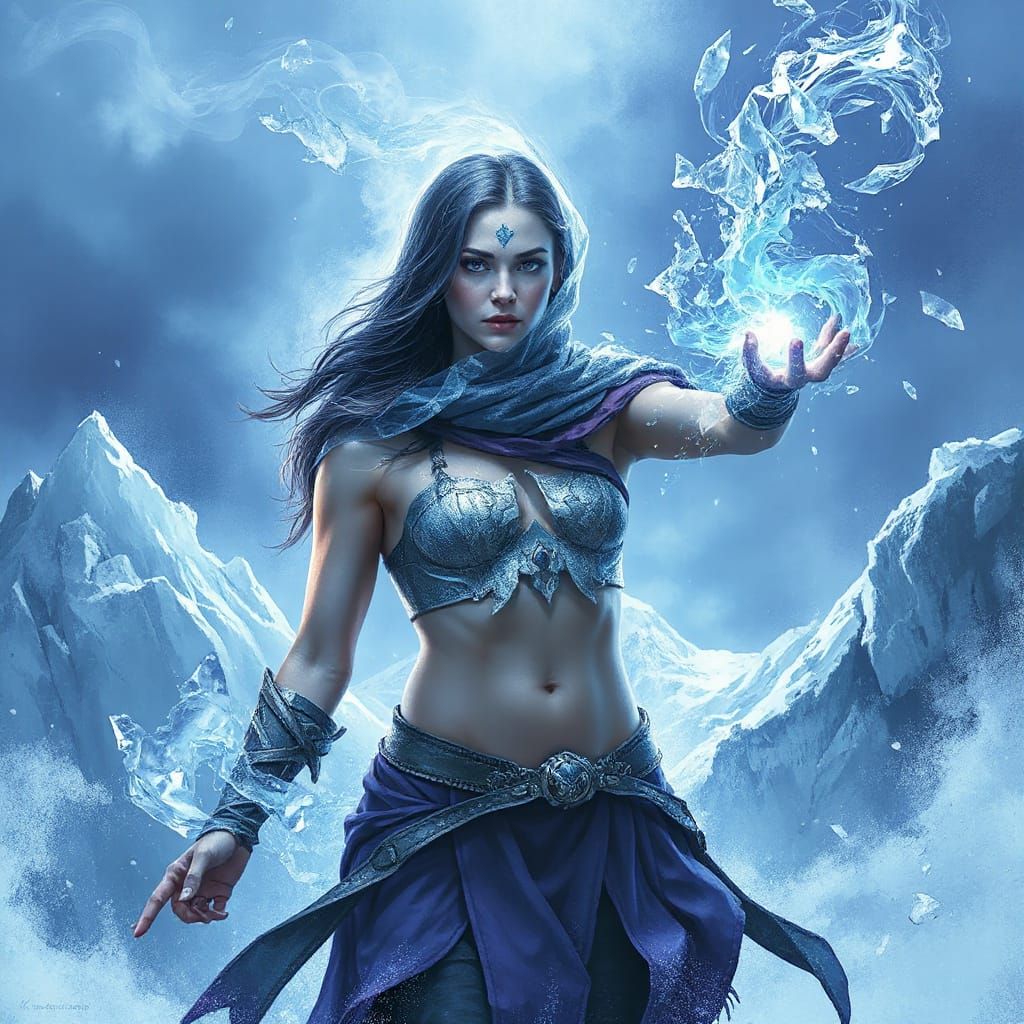 Ethereal Ice Sorceress Commands the Elements