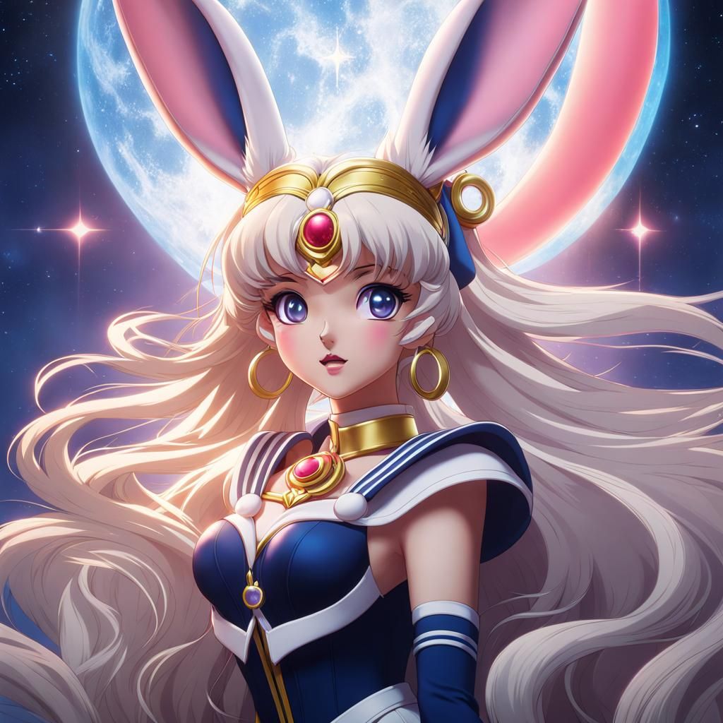 Sailor Moon Rabbit in Detailed Fantasy Art
