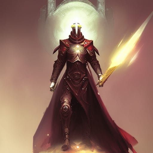 Sinister Cosmic Templar Knight in Fantasy Style