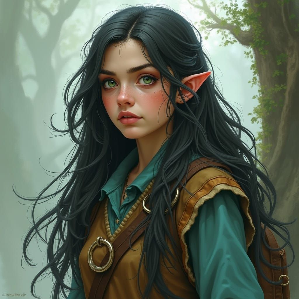 Ethereal Halfling Ranger Captured in Oil Paint Style