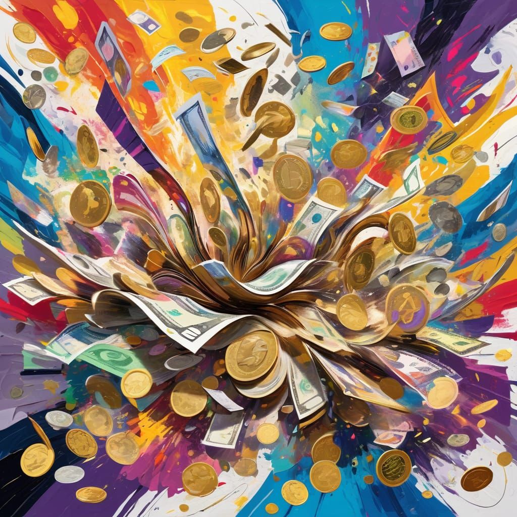 Explosion of Cash: Abstract Expressionism Money Art
