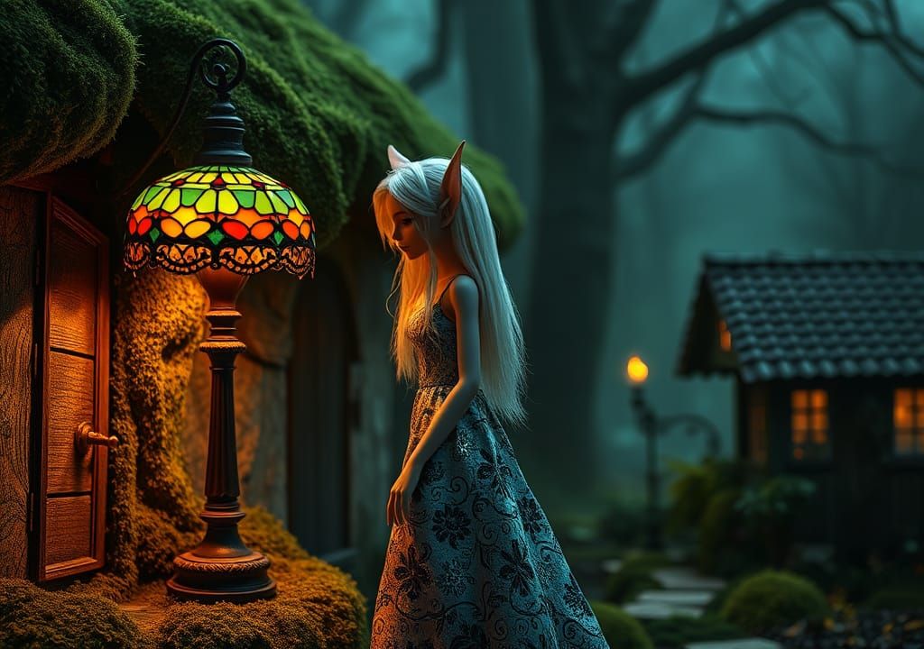 Ethereal Star Elf Doll in Dreamlike Setting