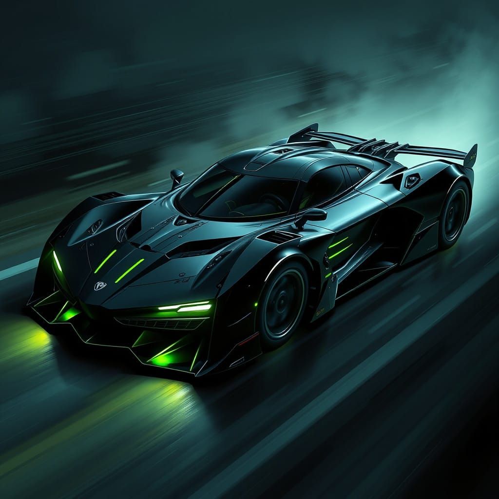 Frankenstein-Inspired Super Car Speeds Through Dark Night
