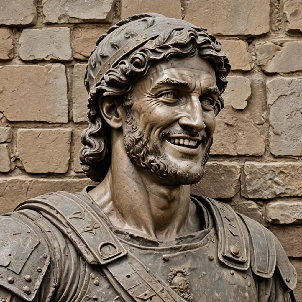 Victorious Roman Soldier on Rocky Hill