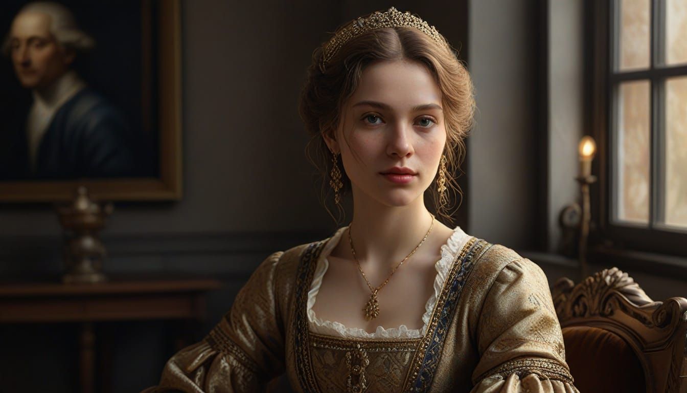 Elegant Woman in Soft, Golden Light