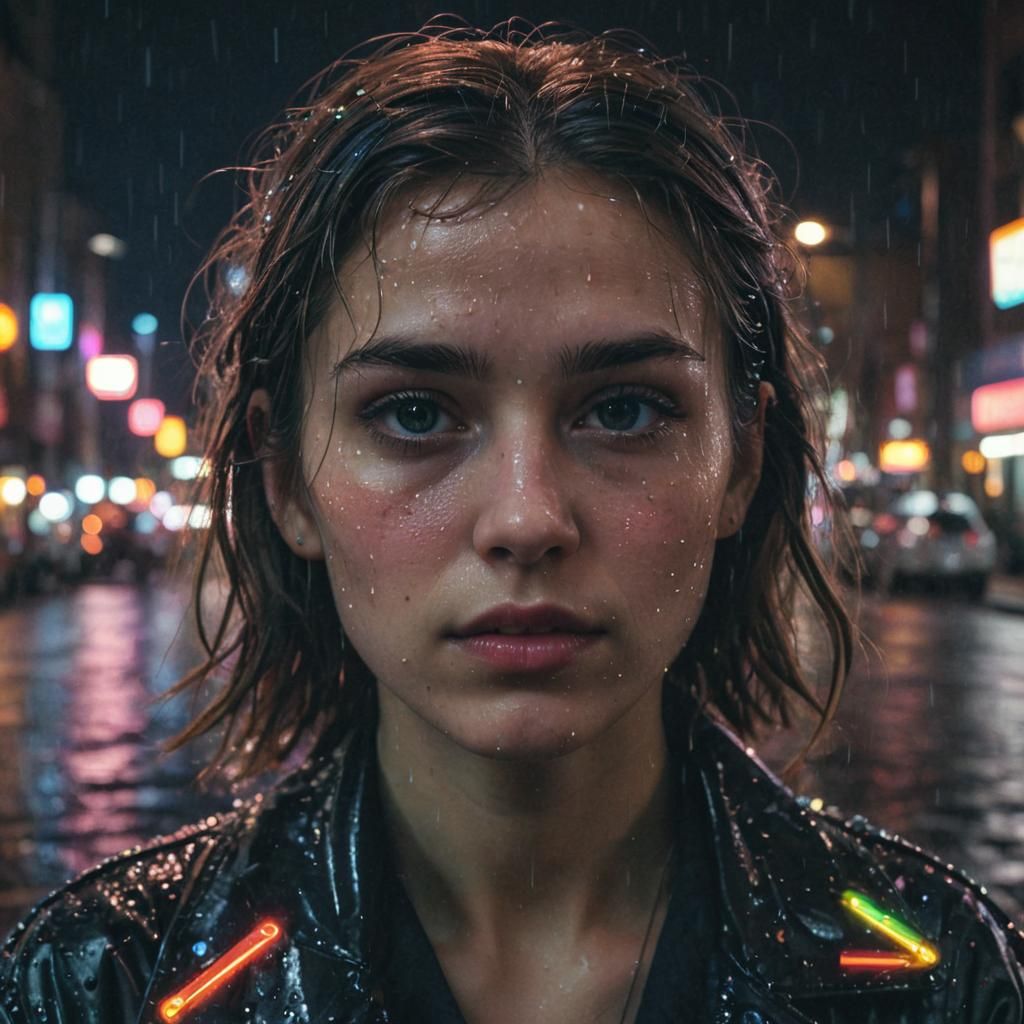 Retro Portrait in VHS Glitch Art Style