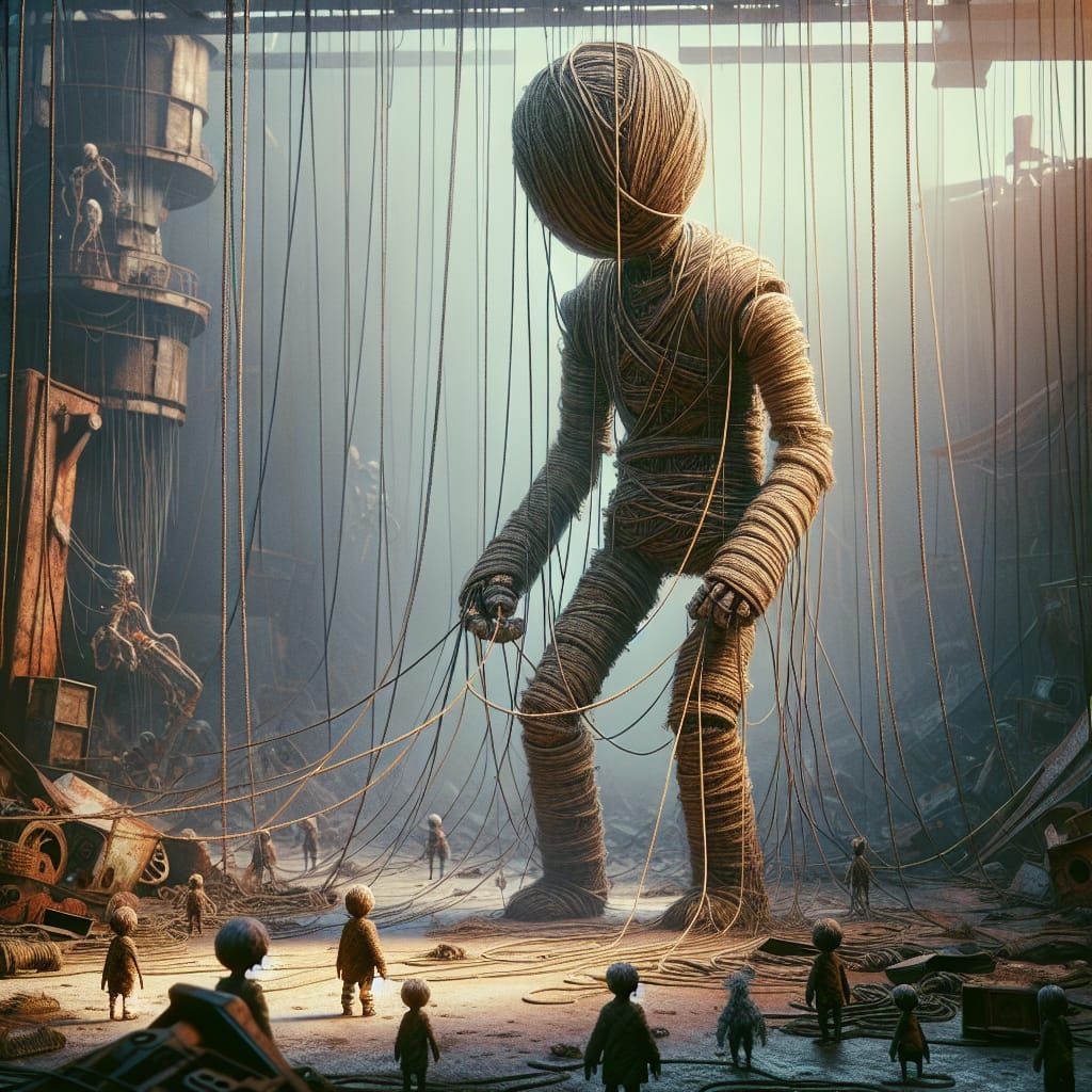 Apocalyptic Junkyard Puppet Unraveling, as Digital Art