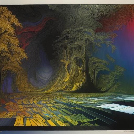 Surrealist Landscape in Expressionist Style