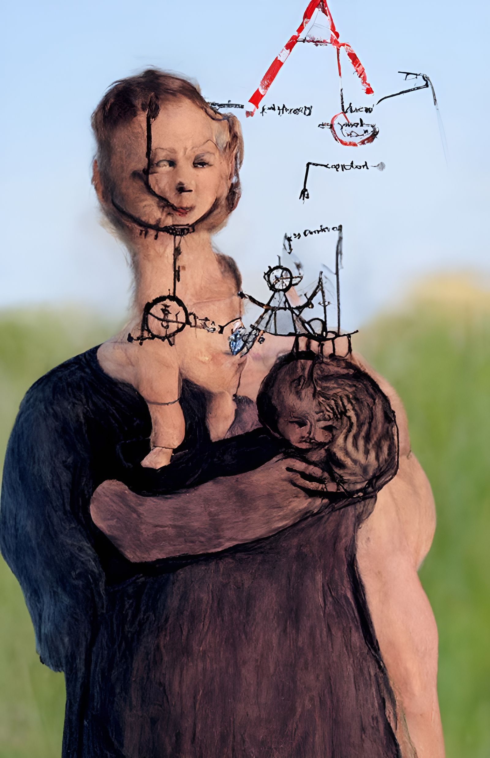 Attachment Theory Diagram in Naive Art Style
