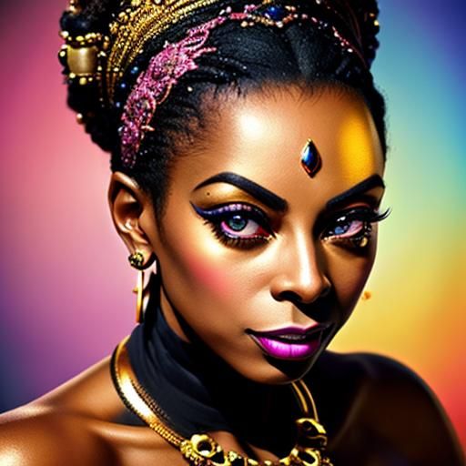 Baroque Surrealist Portrait of Nina Simone and Josephine Bak...