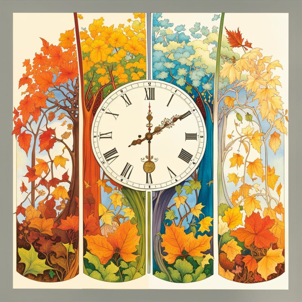 Seasons Clock by Charles Vess Style