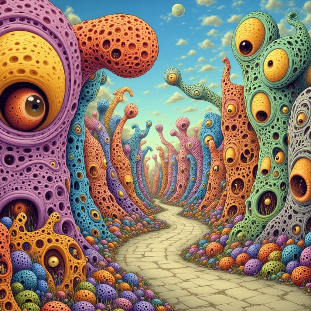 Vibrant Candyland Wonderland in Gouache Style