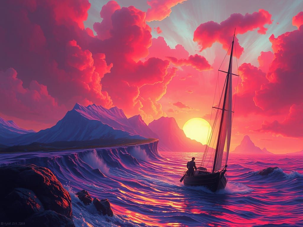 Mythical Thief Embarks Through Glowing Volcanic Wasteland in...